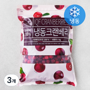 딜라잇가든 크랜베리 (냉동), 1kg, 3개