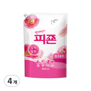 피죤 레귤러 핑크로즈, 1.6L, 4개