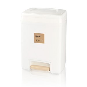 블랑오브제 사각 페달 휴지통 10L, 화이트 + 베이지