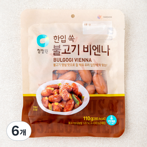 청정원 불고기 비엔나 소시지, 110g, 6개