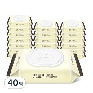 꿈토리 도톰한 나비의꿈 물티슈 캡형 55평량, 60개입, 40세트