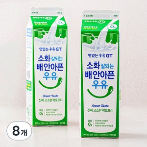 남양유업 맛있는우유GT 소화가 잘되는 고소한 락토프리, 900ml, 8개