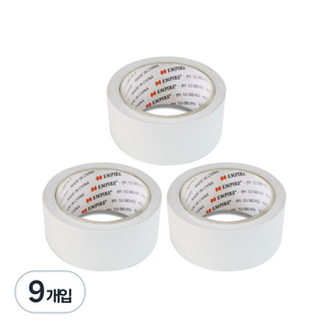 엠파이어 산업용 양면테이프 48mm x 20m, 화이트 반투명, 9개입