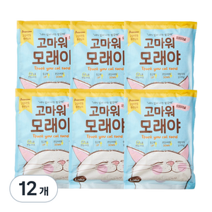 라이킷간식 고마워모래야 벤토나이트, 3kg, 12개, 무향