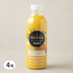 아침에주스 블랙라벨 오렌지주스, 4개, 750ml