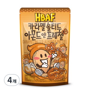 바프 카라멜 솔티드 아몬드 앤 프레첼, 190g, 4개