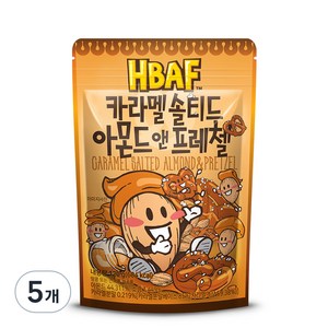 바프 카라멜 솔티드 아몬드 앤 프레첼, 120g, 5개