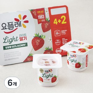 요플레 라이트 딸기 6개입, 480g, 6개