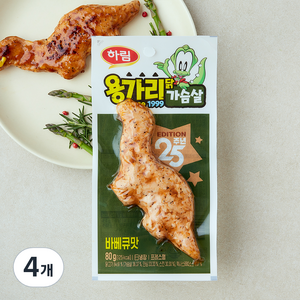 하림 용가리닭가슴살 바베큐맛, 80g, 4개