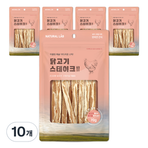 내츄럴랩 강아지 건강한육포 스테이크, 닭고기, 70g, 10개