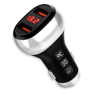 에이투 QC 3.0 차량용 멀티 고속 충전기, 블랙, AL0401
