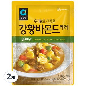 청정원 우리쌀 강황바몬드 카레 순한맛, 100g, 2개