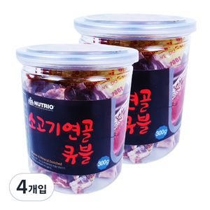 뉴트리오 스테이크 반려견 간식, 소고기연골큐블맛, 300g, 4개