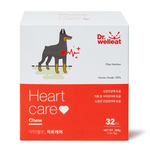 닥터웰릿 하트케어 츄 강아지 간식 32p, 심장건강, 288g, 1개