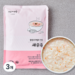 서울마님죽 새우죽, 500g, 3개