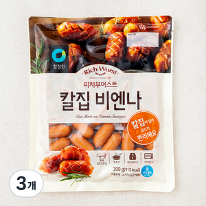 청정원 리치부어스트 칼집 비엔나 소시지, 300g, 3개