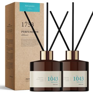 메르헨트 퍼퓸 드 디퓨저 2p + 섬유리드 10p 세트, 베이비파우더, 1세트, 200ml