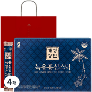 개성상인 녹용 홍삼 스틱 30개입 + 쇼핑백, 300ml, 4세트