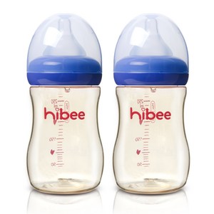 하이비 PPSU 젖병 300ml x 2p, LL(9개월이상), 네이비, 2개