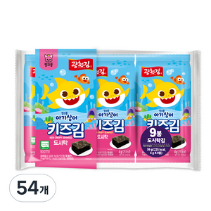 광천김 자연나라 오가닉 핑크퐁 어린이김, 김, 4g, 54개