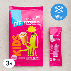 푸디버디 부드러운 미니 치즈 핫도그 6개입 (냉동), 300g, 3개