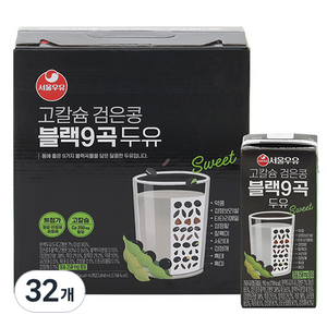 서울우유 고칼슘 검은콩 블랙9곡 두유, 190ml, 32개