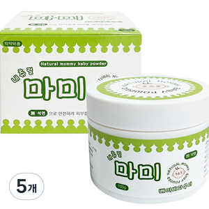 내츄럴마미 베이비 파우더 무석면 땀띠방지, 100g, 5개