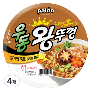 왕뚜껑 우동 105g, 4개