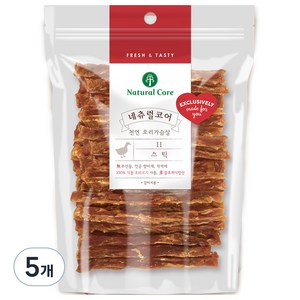 네츄럴코어 천연 오리가슴살 강아지 스틱, 오리, 180g, 5개