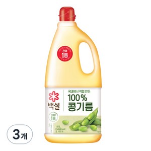 백설 콩기름, 1.8L, 3개