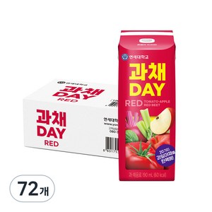 연세유업 과채데이 음료 레드, 190ml, 72개