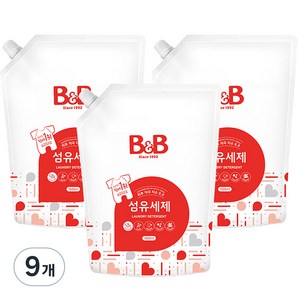 비앤비 섬유세제 리필, 1.5L, 9개