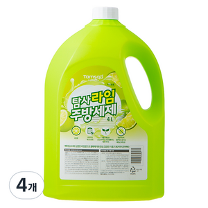 탐사 라임 주방세제, 4L, 4개