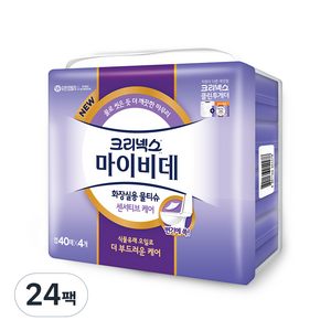 마이비데 크리넥스 센서티브케어 화장실용 물티슈 캡형, 40매, 24개