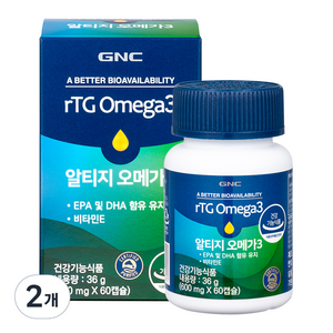 GNC 알티지 오메가3, 60정, 2개