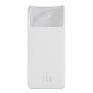 베이스어스 비포우 디지털 디스플레이 10000mAh 20W 초고속 보조배터리 + USB to Mico 케이블 25cm 세트, PPBD10K-X, 화이트