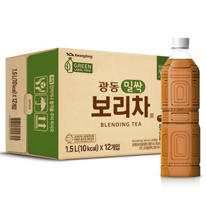 광동 밀싹 보리차 음료 무라벨, 1.5L, 12개