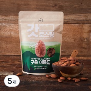 오볶집 갓 로스팅 구운아몬드, 200g, 5개