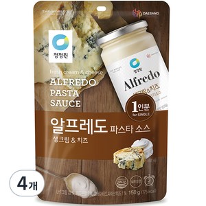 청정원 알프레도파스타소스 싱글파우치, 150g, 4개