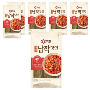백설 대왕 납작당면, 300g, 6개