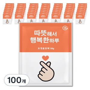 해피데이 포켓형 국내생산 해피원 핫팩 100g, 100개