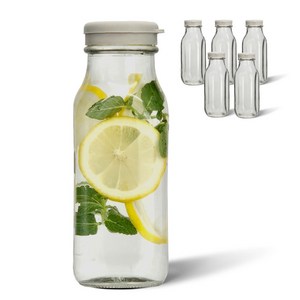 미르 헥사 실리콘 사각 보틀 유리병 그레이, 500ml, 6개