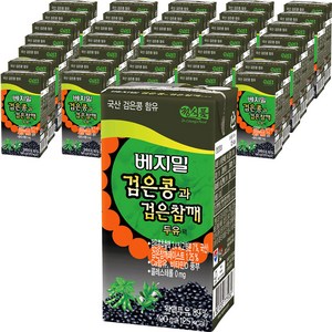 베지밀 검은콩과 검은참깨 두유, 190ml, 64개