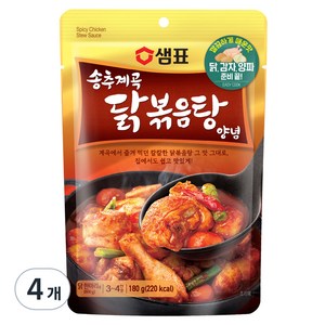 샘표 송추계곡 닭볶음탕 양념, 180g, 4개