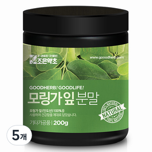 조은약초 프리미엄 모링가 잎가루, 200g, 5개