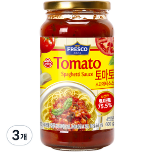 오뚜기 프레스코 토마토 스파게티소스, 600g, 3개