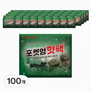 [국내생산] 전준태 국내생산 포켓형 핫팩 100g, 100개