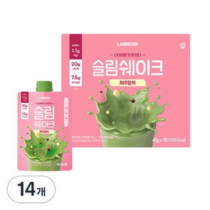 랩노쉬 슬림쉐이크 제주말차, 45g, 14개