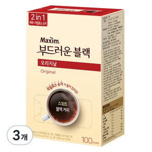 맥심 오리지날 부드러운 블랙 커피믹스, 2.7g, 100개입, 3개