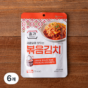 종가 볶음김치, 100g, 6개